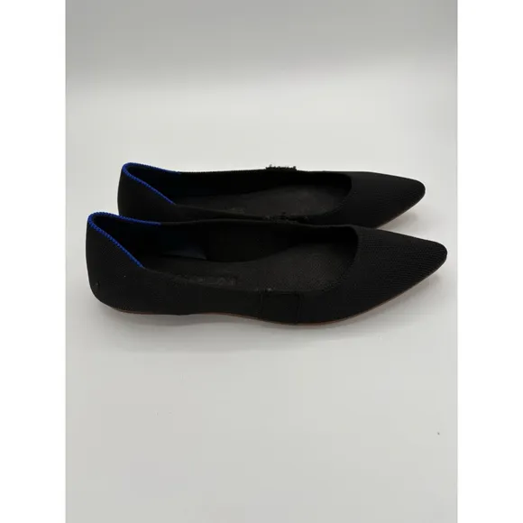Rothy's Black Knit Pointed Toe Slip On Ballet Women Flats Shoes Sz 8