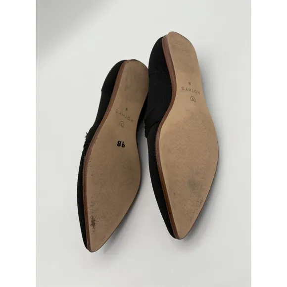 Rothy's Black Knit Pointed Toe Slip On Ballet Women Flats Shoes Sz 8