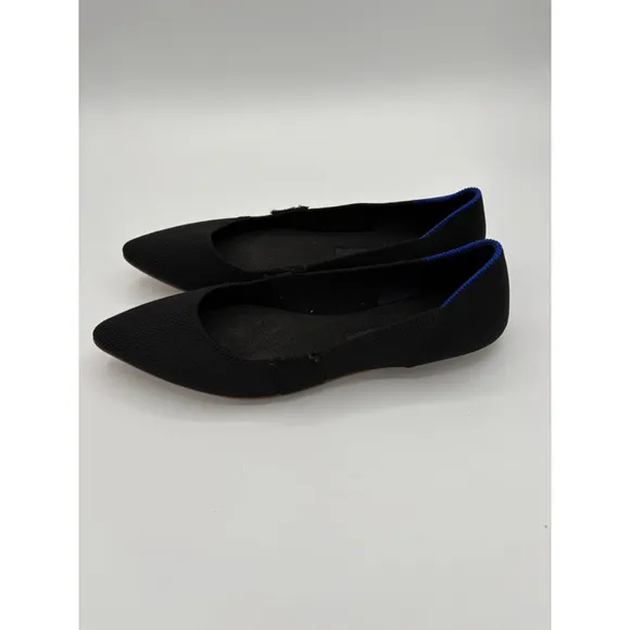 Rothy's Black Knit Pointed Toe Slip On Ballet Women Flats Shoes Sz 8