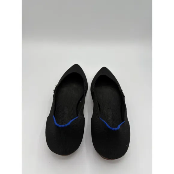 Rothy's Black Knit Pointed Toe Slip On Ballet Women Flats Shoes Sz 8
