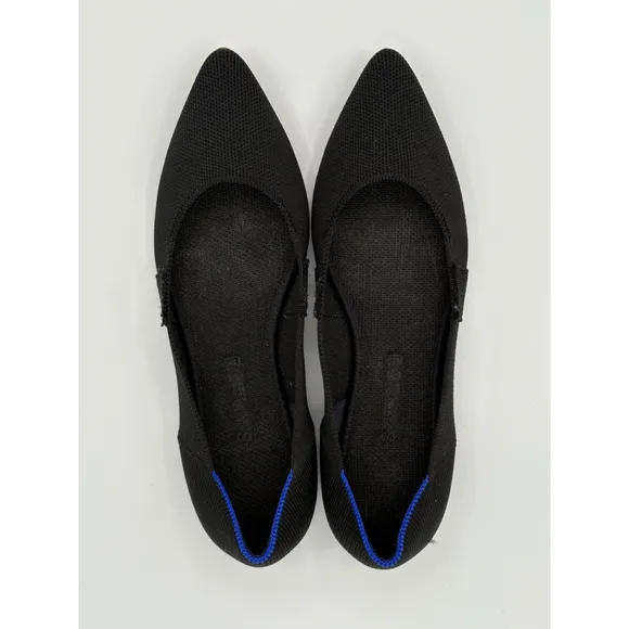 Rothy's Black Knit Pointed Toe Slip On Ballet Women Flats Shoes Sz 8