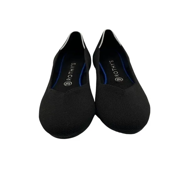 Rothy's Black Round Toe Slip On Ballet Flats Size 10.5 Women’s