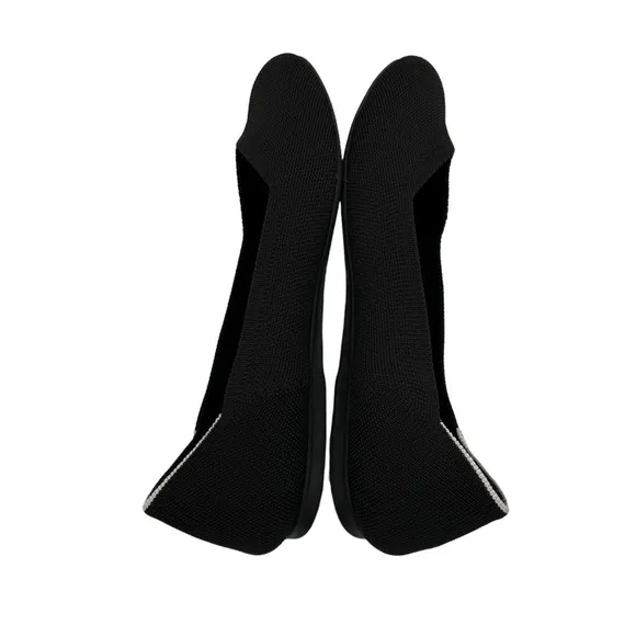 Rothy's Black Round Toe Slip On Ballet Flats Size 10.5 Women’s