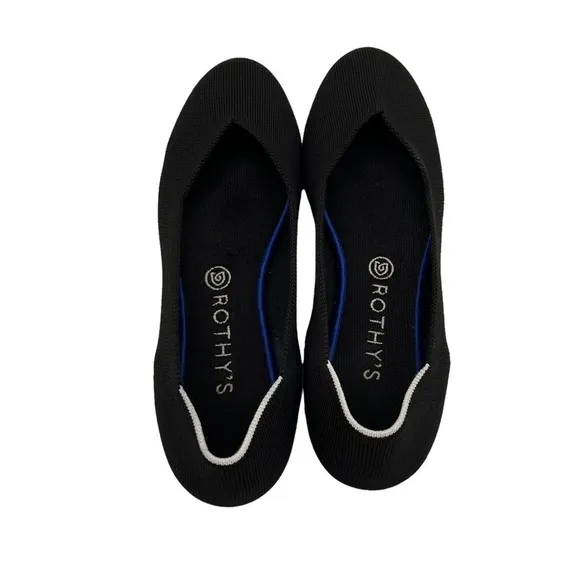 Rothy's Black Round Toe Slip On Ballet Flats Size 10.5 Women’s
