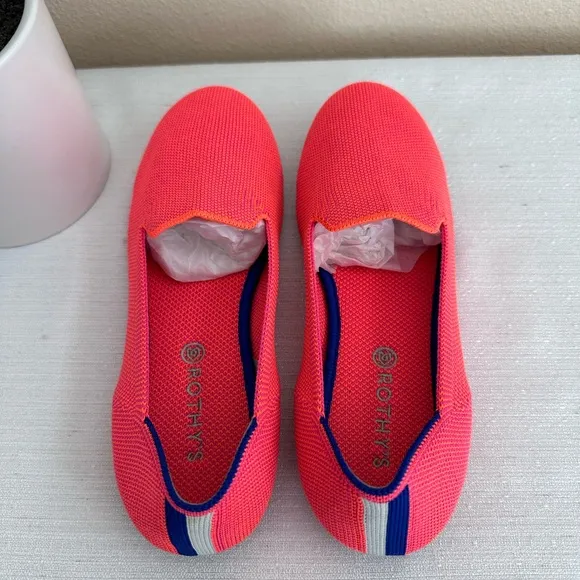 ROTHYS Bright Pink Mesh Slip On Comfy Flats Girls 4