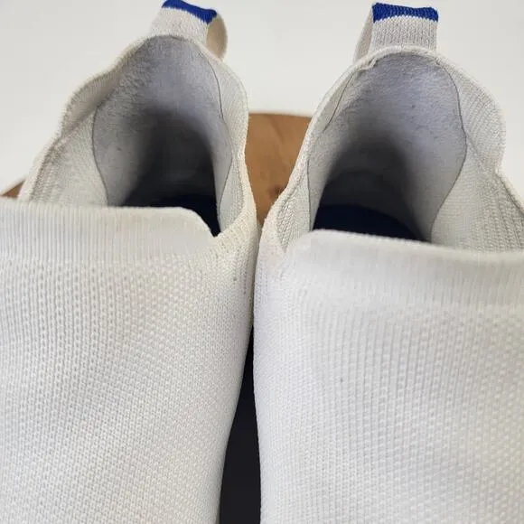 Rothys Chelsea Boots Womens Size 10 Bright White Fabric Mid Top Pull On Booties