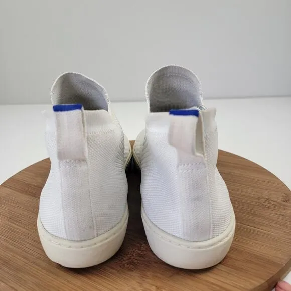Rothys Chelsea Boots Womens Size 10 Bright White Fabric Mid Top Pull On Booties