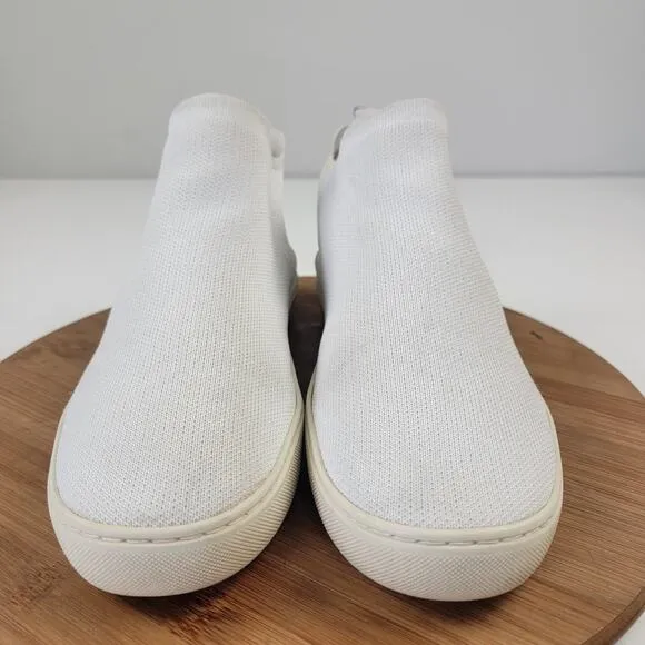 Rothys Chelsea Boots Womens Size 10 Bright White Fabric Mid Top Pull On Booties