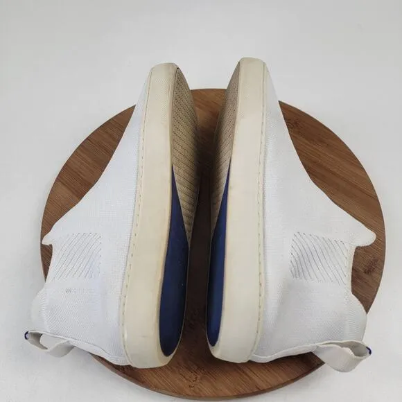 Rothys Chelsea Boots Womens Size 10 Bright White Fabric Mid Top Pull On Booties
