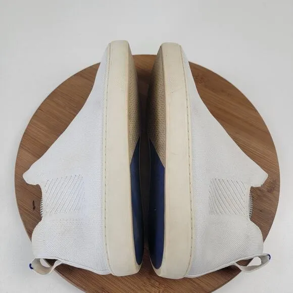 Rothys Chelsea Boots Womens Size 10 Bright White Fabric Mid Top Pull On Booties