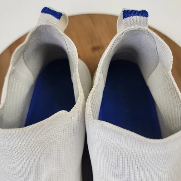 Rothys Chelsea Boots Womens Size 10 Bright White Fabric Mid Top Pull On Booties