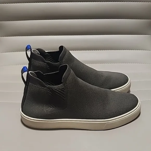 ROTHY'S Chelsea High Top Sneakers Boots 7.5 Moss Green Knit Booties