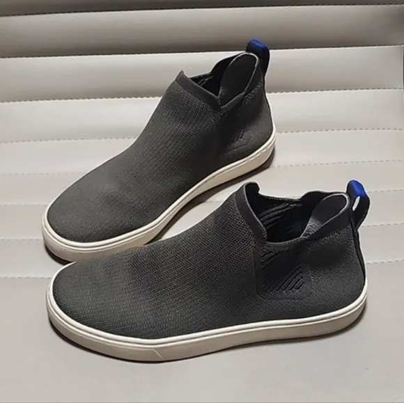 ROTHY'S Chelsea High Top Sneakers Boots 7.5 Moss Green Knit Booties