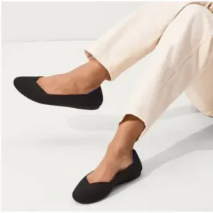 Rothys Flats Womens Size 9 Black Round Toe Slip On Shoe Washable Comfort Stretch
