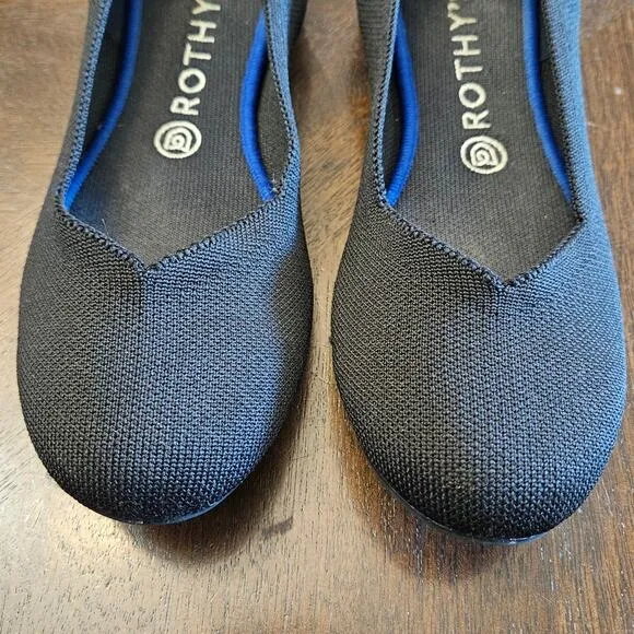 Rothys Flats Womens Size 9 Black Round Toe Slip On Shoe Washable Comfort Stretch