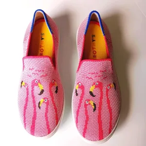 Rothy's Flock Together Flamingo Sneakers Size 4