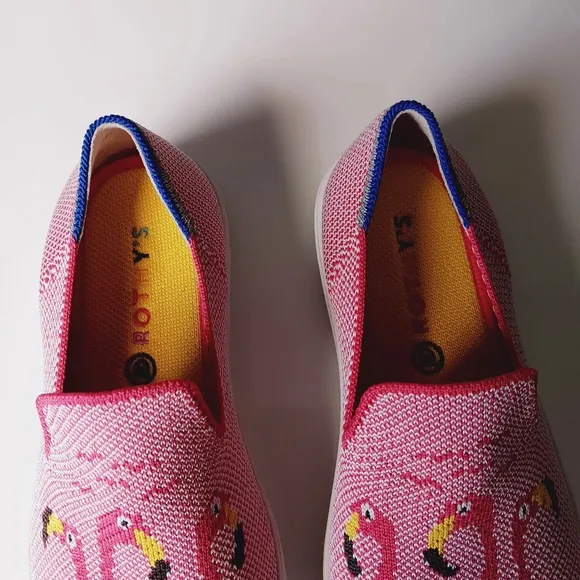 Rothy's Flock Together Flamingo Sneakers Size 4