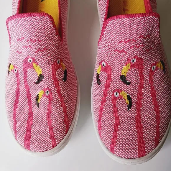 Rothy's Flock Together Flamingo Sneakers Size 4