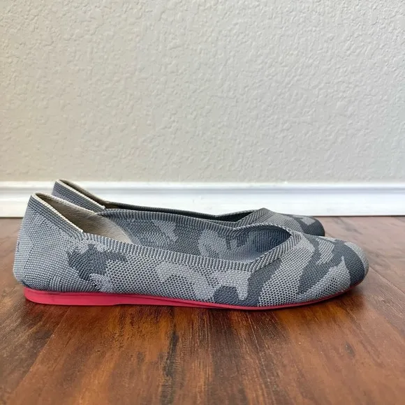 ROTHY'S Gray Camo Round Toe Ballet Flats *Retired* (No Insert)