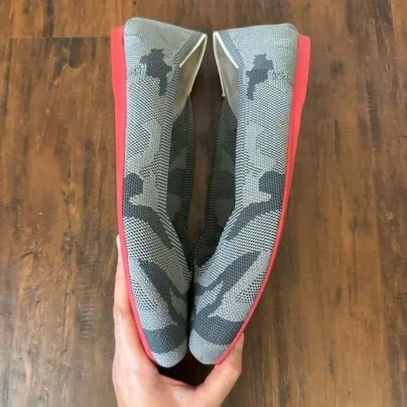 ROTHY'S Gray Camo Round Toe Ballet Flats *Retired* (No Insert)