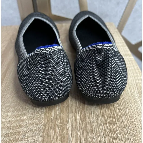 Rothys Grey Birdseye sz 8 Classic Ballet Round Toe Shoe Flat Knit loafers shoes