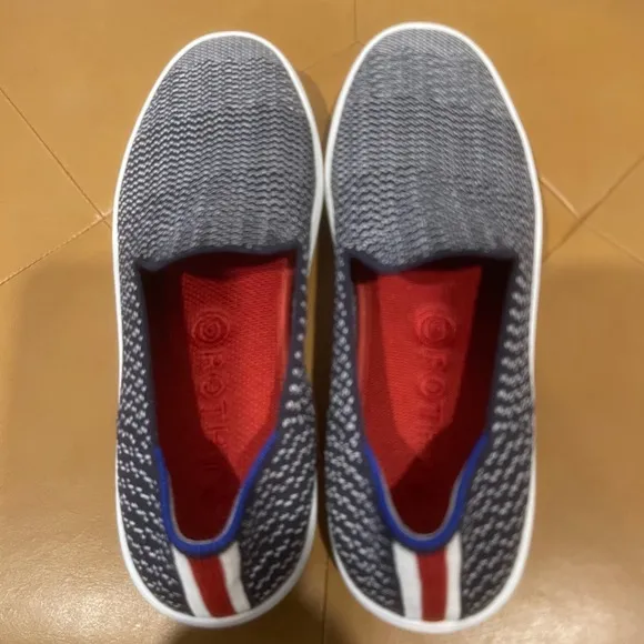 Rothy's Maritime Blue Slip On Sneakers Knit Casual Walking Shoes Women's 7 di