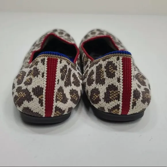 Rothys Mocha Spot Animal Leopard Print Round Toe Flat Shoe Loafers Size …
