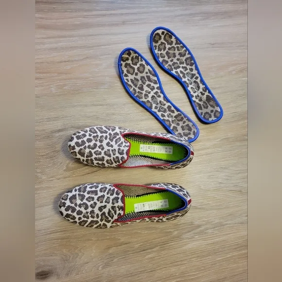 Rothy’s Mocha Spot Loafers Round Toe Flat Ballet Knit size 8