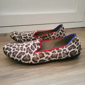 Rothy’s Mocha Spot Loafers Round Toe Flat Ballet Knit size 8
