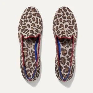 Rothy’s Mocha Spot Mule Loafer Red Stripe Flat Ballet Knit Shoes Women's Animal