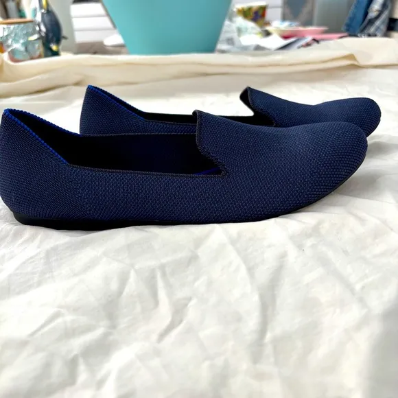Rothy’s Navy Blue The Loafer Classic Knit Fabric Slip On Flats US 7 New Without