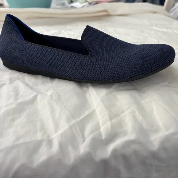 Rothy’s Navy Blue The Loafer Classic Knit Fabric Slip On Flats US 7 New Without