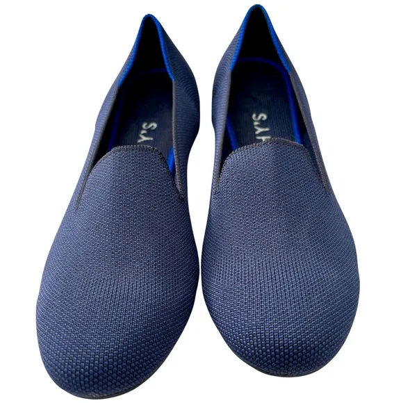 Rothy’s Navy Blue The Loafer Classic Knit Fabric Slip On Flats US 7 New Without
