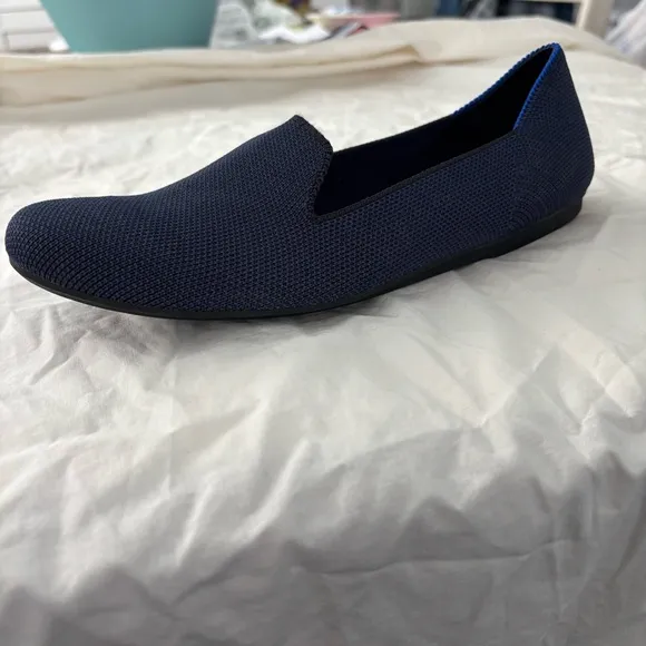 Rothy’s Navy Blue The Loafer Classic Knit Fabric Slip On Flats US 7 New Without