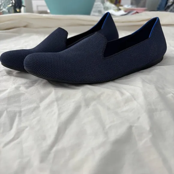 Rothy’s Navy Blue The Loafer Classic Knit Fabric Slip On Flats US 7 New Without