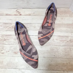 Rothy's NWOB the point in Taupe Camo orange stripe