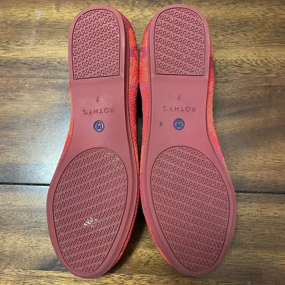 ROTHYS Red Camo Loafers Slip-On Flats - Womens 7 - Excellent