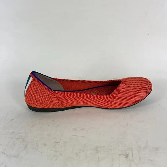 Rothys Retired Marina Women's 6 Persimmon Orange Slip-On Round Toe Ballet Flats
