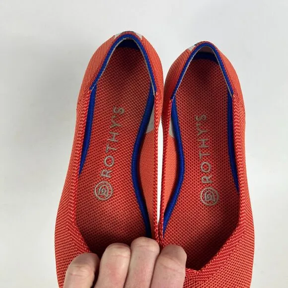 Rothys Retired Marina Women's 6 Persimmon Orange Slip-On Round Toe Ballet Flats
