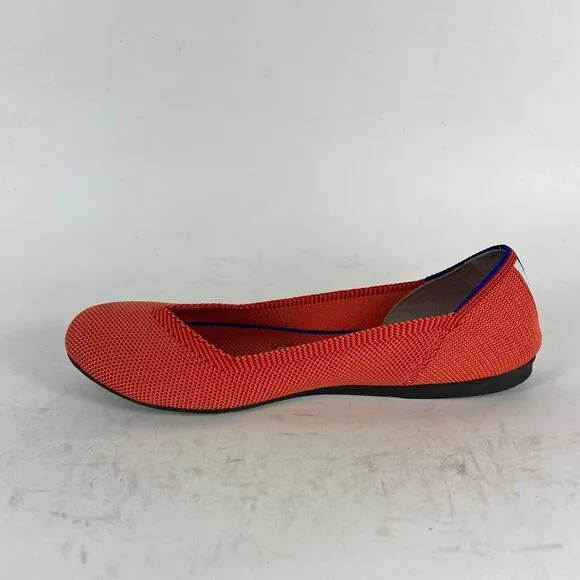 Rothys Retired Marina Women's 6 Persimmon Orange Slip-On Round Toe Ballet Flats