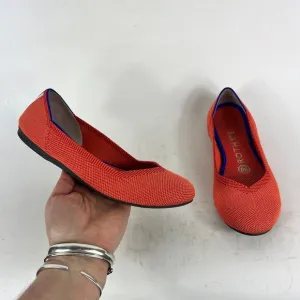 Rothys Retired Marina Women's 6 Persimmon Orange Slip-On Round Toe Ballet Flats
