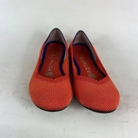 Rothys Retired Marina Women's 6 Persimmon Orange Slip-On Round Toe Ballet Flats