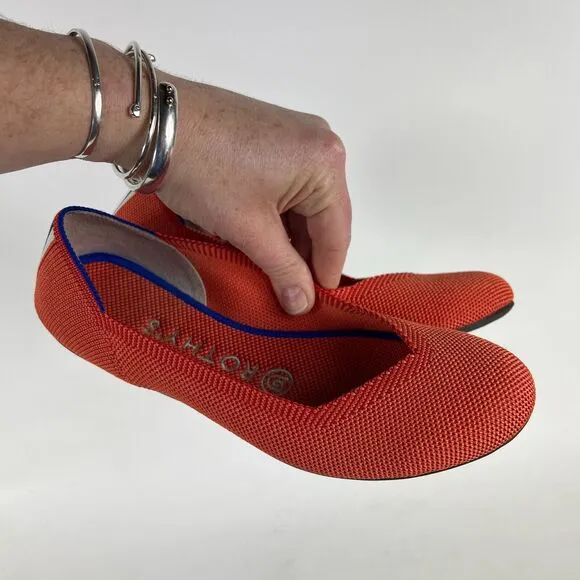Rothys Retired Marina Women's 6 Persimmon Orange Slip-On Round Toe Ballet Flats