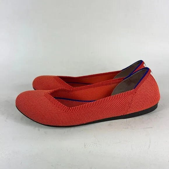 Rothys Retired Marina Women's 6 Persimmon Orange Slip-On Round Toe Ballet Flats