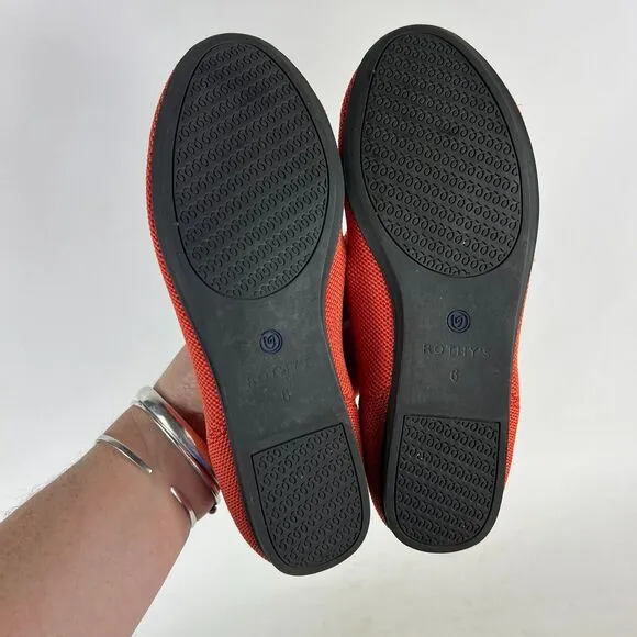 Rothys Retired Marina Women's 6 Persimmon Orange Slip-On Round Toe Ballet Flats