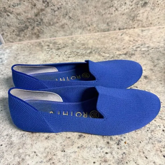 Rothy’s round toe loafers in cornflower blue