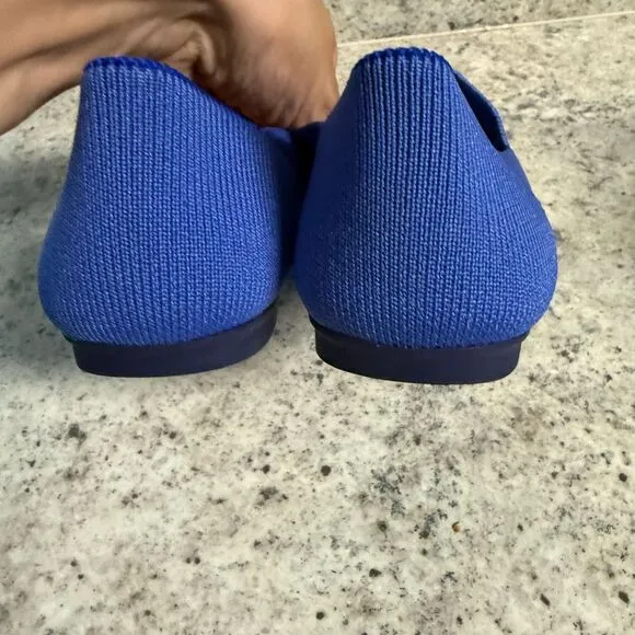 Rothy’s round toe loafers in cornflower blue