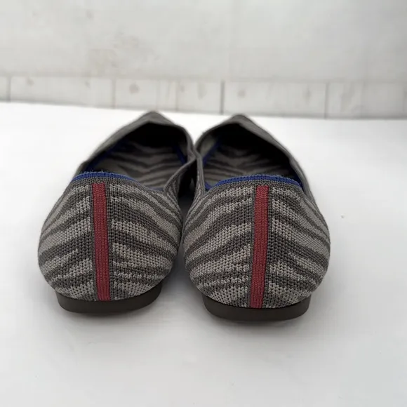 Rothy’s Size 11 The Point Zebra Striped Slip on Flats Retired
