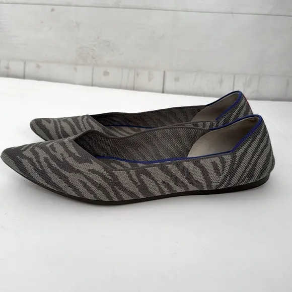 Rothy’s Size 11 The Point Zebra Striped Slip on Flats Retired