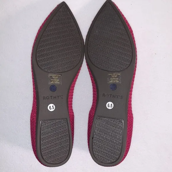 ROTHY’S SIZE 6.5 BRAND NEW AND GORGEOUS THE POINT SLIP ON FLATS